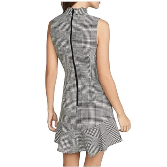 Alice & Olivia Classics Rapunzel Glen Mockneck Black White Wool Dress Size 8 - Picture 3 of 11